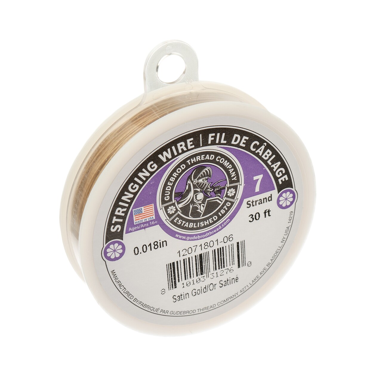 Gudebrod 0.018" 7-Strand Stainless Steel Jewelry Wire | Made in USA